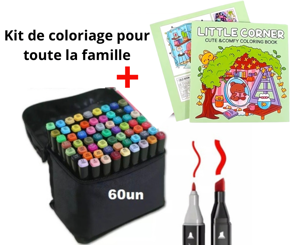 ColorMind – Kit créatif antistress - Détente et créativité dans un seul kit – prêt à colorier
